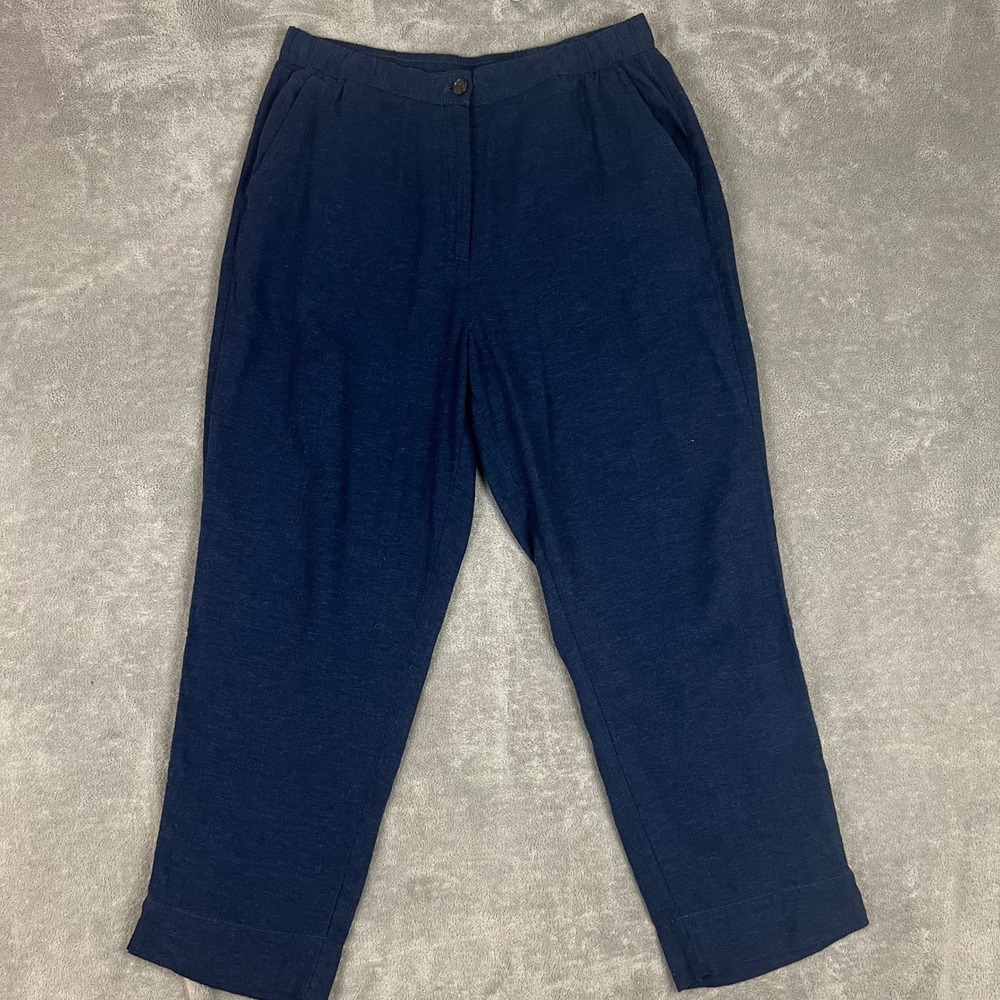 Banana Republic Tapered High Rise Trouser Pants Womens L Navy Blue NWT